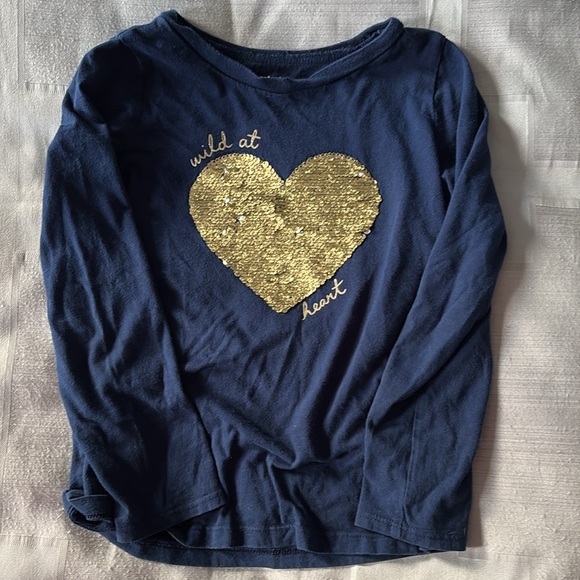 Carter’s Sequin Flip Heart Long Sleeve Tee - Picture 2 of 3